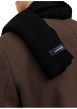 Thumbnail Écharpe noire unie en maille tricotée avec une forme rectangle - Image 5
