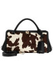 Thumbnail Sac en cuir noir à motif animalier avec zip et boutons à pression - Image 4