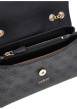 Thumbnail Sac à main porté épaule noir à imprimé monogramme avec rabat à pression - Image 3