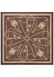 Thumbnail Foulard chocolat en forme carrée avec des imprimés chaînes et monogrammes