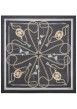 Thumbnail Foulard noir en forme carrée avec des imprimés chaînes et monogrammes