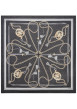 Thumbnail Foulard noir en forme carrée avec des imprimés chaînes et monogrammes - Image 4