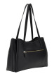 Thumbnail Sac shopping noir uni avec un zip et des boutons à pression - Image 2
