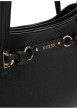 Thumbnail Sac shopping noir uni avec un zip et des boutons à pression - Image 4
