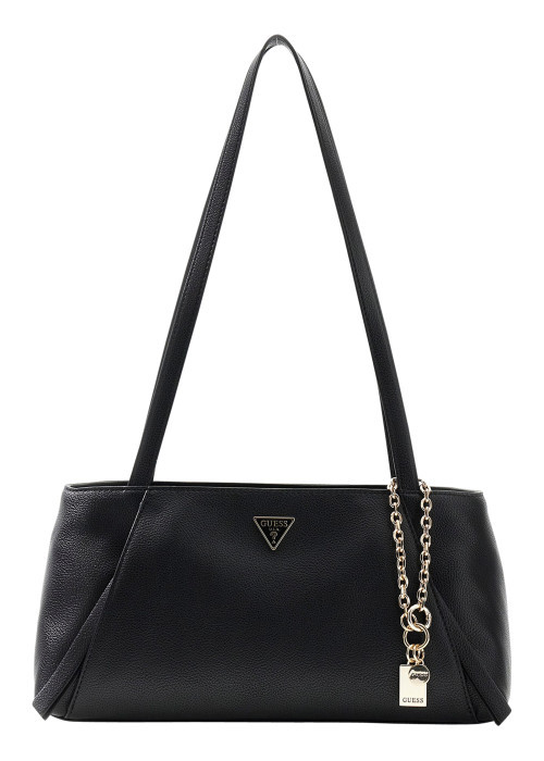 Sac à main porté épaule noir uni avec une...