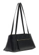 Thumbnail Sac à main porté épaule noir uni avec une fermeture à zip et muni de 2 anses - Image 2