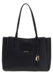 Thumbnail Sac shopping noir uni muni d'un zip et de 2 boutons pressions