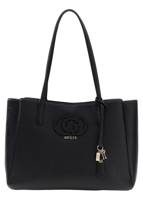 Sac shopping noir uni muni d'un zip et de 2...