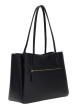 Thumbnail Sac shopping noir uni muni d'un zip et de 2 boutons pressions - Image 2