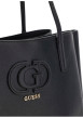 Thumbnail Sac shopping noir uni muni d'un zip et de 2 boutons pressions - Image 4