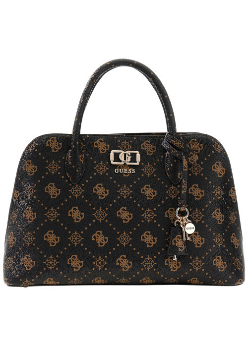 Sac porté mains marron à imprimé monogramme...