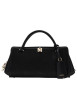 Thumbnail Sac noir à imprimé monogramme avec un zip et des boutons pressions