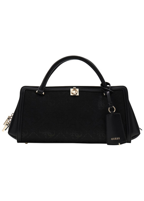 Sac noir à imprimé monogramme avec un zip et...