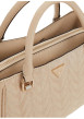 Thumbnail Sac porté mains beige à imprimé monograme muni d'un zip et de boutons pressions - Image 2