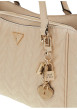 Thumbnail Sac porté mains beige à imprimé monograme muni d'un zip et de boutons pressions - Image 4