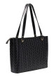 Thumbnail Sac shopping noir avec imprimé monogramme et muni de 2 anses - Image 2