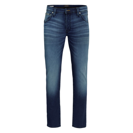 Jean indigo avec une coupe slim muni d'un zip...