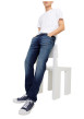 Thumbnail Jean indigo avec une coupe slim muni d'un zip et d'un bouton - Image 8