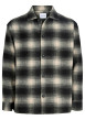 Thumbnail Chemise noire à carreaux avec une coupe droite et un col à revers