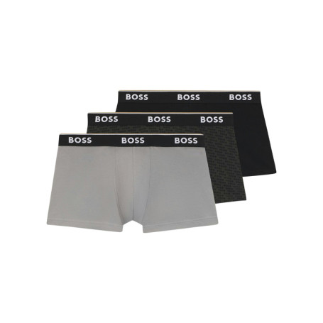 Boxer classique en coton multicolore uni avec...