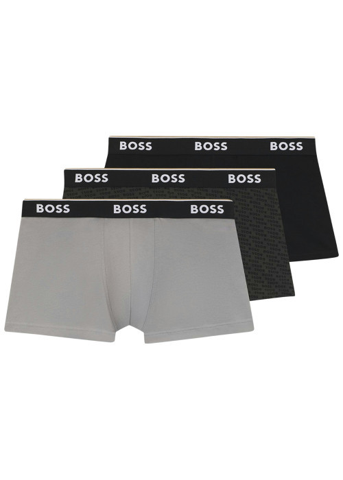Boxer classique en coton multicolore uni avec...