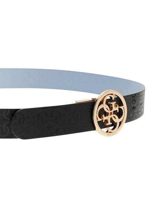 Ceinture noire et bleue réversible avec imprimé...