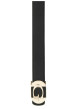 Thumbnail Ceinture noire unie réversible avec imprimé monogramme et une boucle dorée - Image 2