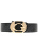 Thumbnail Ceinture noire unie réversible avec imprimé monogramme et une boucle dorée - Image 3