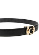 Thumbnail Ceinture noire unie réversible avec imprimé monogramme et une boucle dorée - Image 4