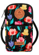 Thumbnail Étui de téléphone Phone Bag Genoa noir à motif floral pourvu d'une bandoulière