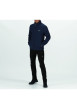 Thumbnail Sweat marine à rayures blanches avec une coupe droite et un col polo - Image 3