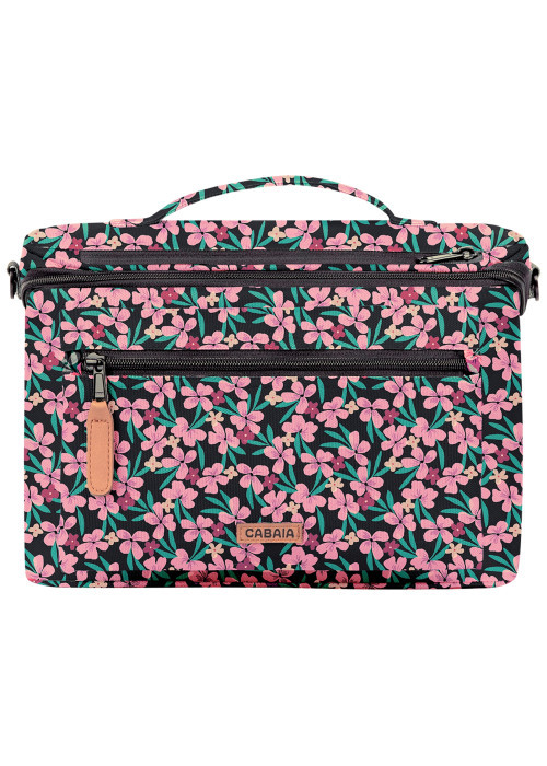 Trousse Vanity M Cagliari rose à motif floral...