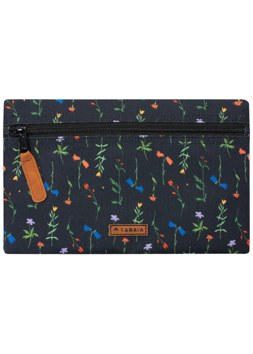 Pochette L Markt noire à motif floral pourvue...