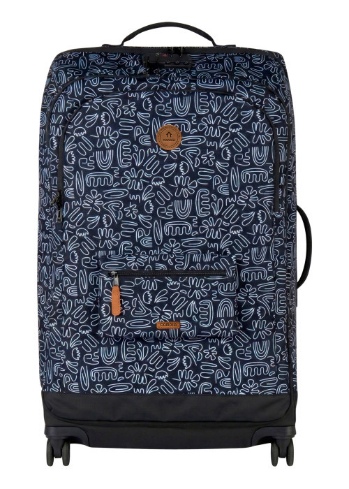 Valise Traveler 4 roues L Amiens noire à motifs pourvue d'une fermeture TSA