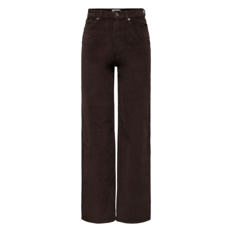 Pantalon 5 poches en coton marron uni avec une...