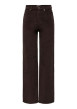 Thumbnail Pantalon 5 poches en coton marron uni avec une coupe bootcut