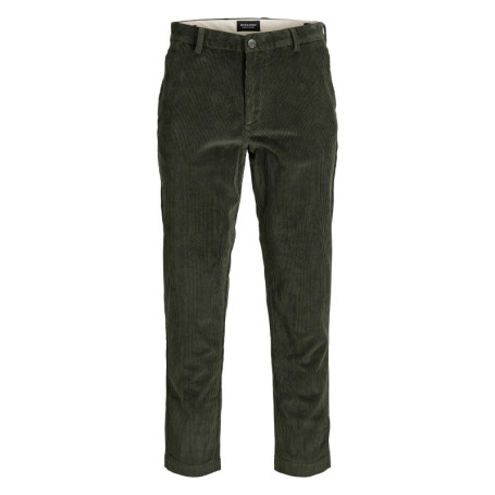 Pantalon chino en coton biologique sapin uni...