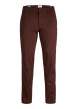 Thumbnail Pantalon chino en coton bordeaux uni avec une coupe slim et une taille basse