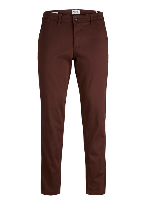 Pantalon chino en coton bordeaux uni avec une...