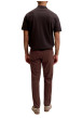 Thumbnail Pantalon chino en coton bordeaux uni avec une coupe slim et une taille basse - Image 3