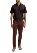 Thumbnail Pantalon chino en coton bordeaux uni avec une coupe slim et une taille basse - Image 4