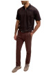 Thumbnail Pantalon chino en coton bordeaux uni avec une coupe slim et une taille basse - Image 5