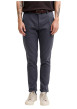 Thumbnail Pantalon chino en coton marine uni avec une coupe slim et une taille basse - Image 2