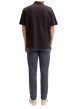 Thumbnail Pantalon chino en coton marine uni avec une coupe slim et une taille basse - Image 3