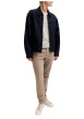Thumbnail Pantalon chino en coton beige uni avec une coupe slim et une taille basse - Image 3
