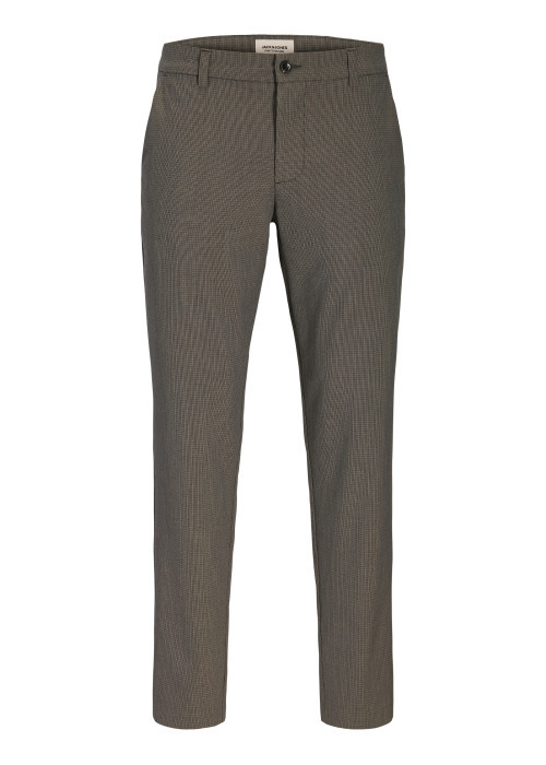 Pantalon chino taupe uni avec une coupe slim et...