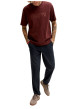 Thumbnail Pantalon chino marine à rayures blanches avec une coupe slim - Image 5