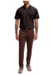 Thumbnail Pantalon chino en coton bordeaux uni avec une coupe slim et une taille basse - Image 3