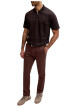 Thumbnail Pantalon chino en coton bordeaux uni avec une coupe slim et une taille basse - Image 4
