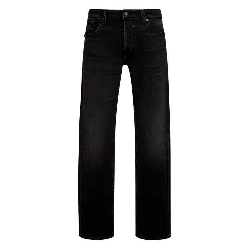 Teddy Smith - Jean Noir Uni Avec Une Coupe Droite Et Des Passants Pour Ceinture à La Taille - Noir
